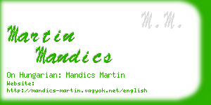 martin mandics business card